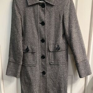GAP Gray Trench Coat Classic Wool-Style